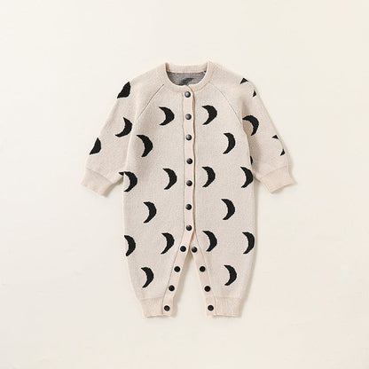 Autumn and Spring New Arrival Baby Unisex Simple Moon Pattern Knitted