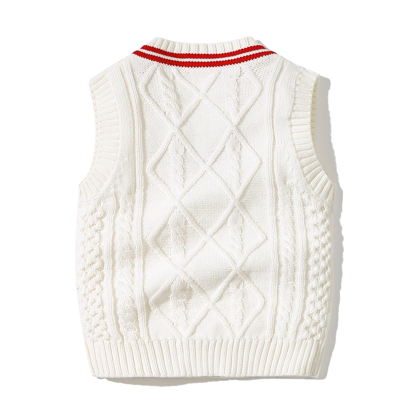 Baby Crochet Knitting Pattern Striped V-Neck Design College Style