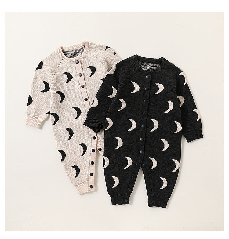 Autumn and Spring New Arrival Baby Unisex Simple Moon Pattern Knitted