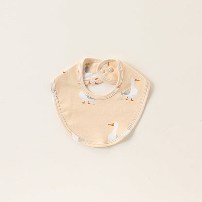 Adorable Cartoon Cotton Snap-on Bib