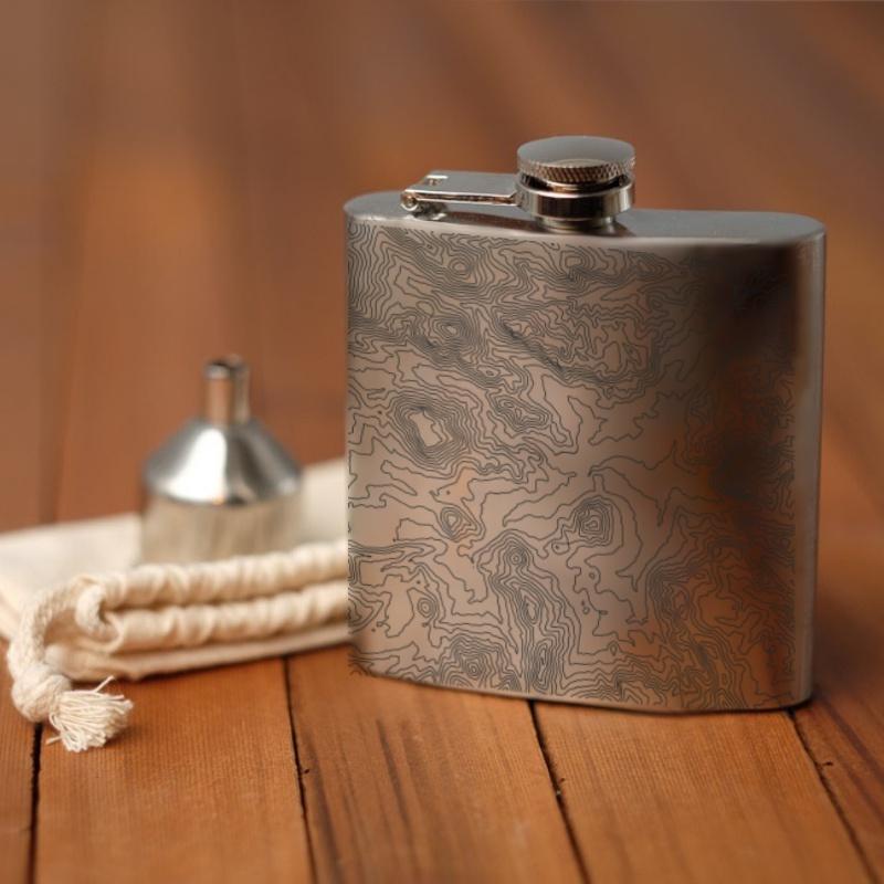 Rocky Mountain National Park - Colorado Map Hip Flask