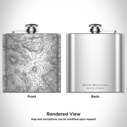 Rocky Mountain National Park - Colorado Map Hip Flask