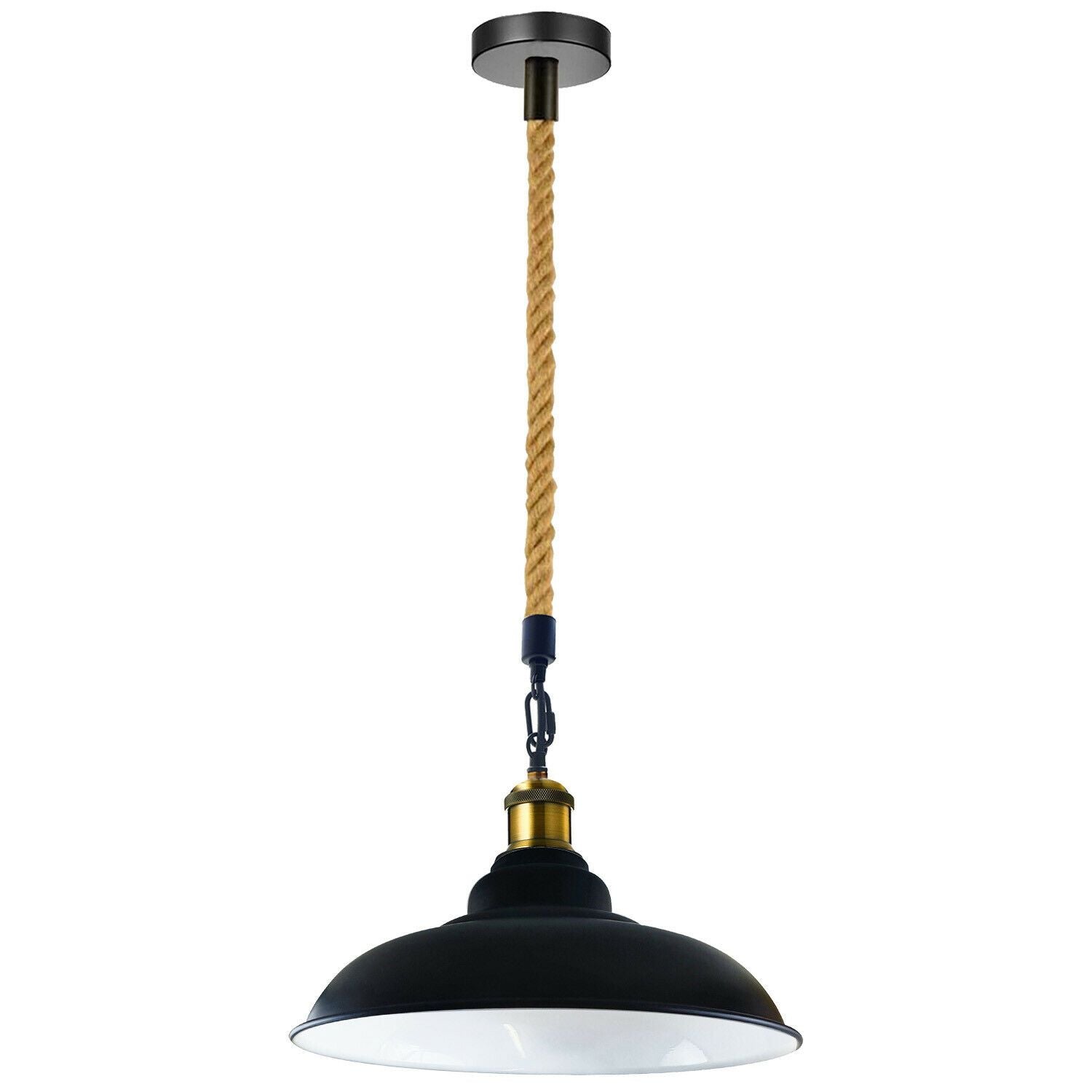 Black Barn Pendant Light with gold holder ~1654 Main image