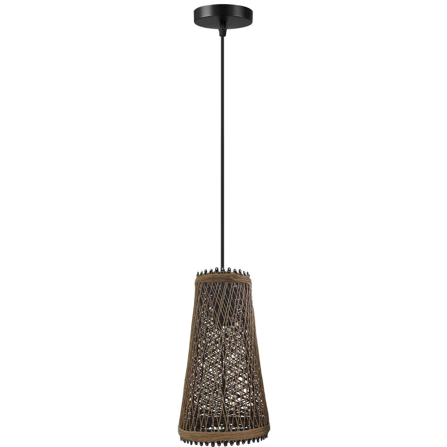 Modern Wicker Rattan Basket Style Ceiling Pendant Light Shade~1961 Main image