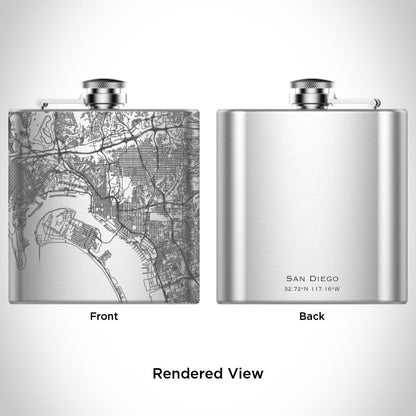 San Diego - California Map Hip Flask