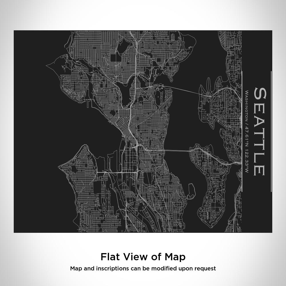 Seattle - Washington Map Bottle with Bamboo Top in Matte Black