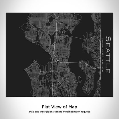 Seattle - Washington Map Bottle with Bamboo Top in Matte Black