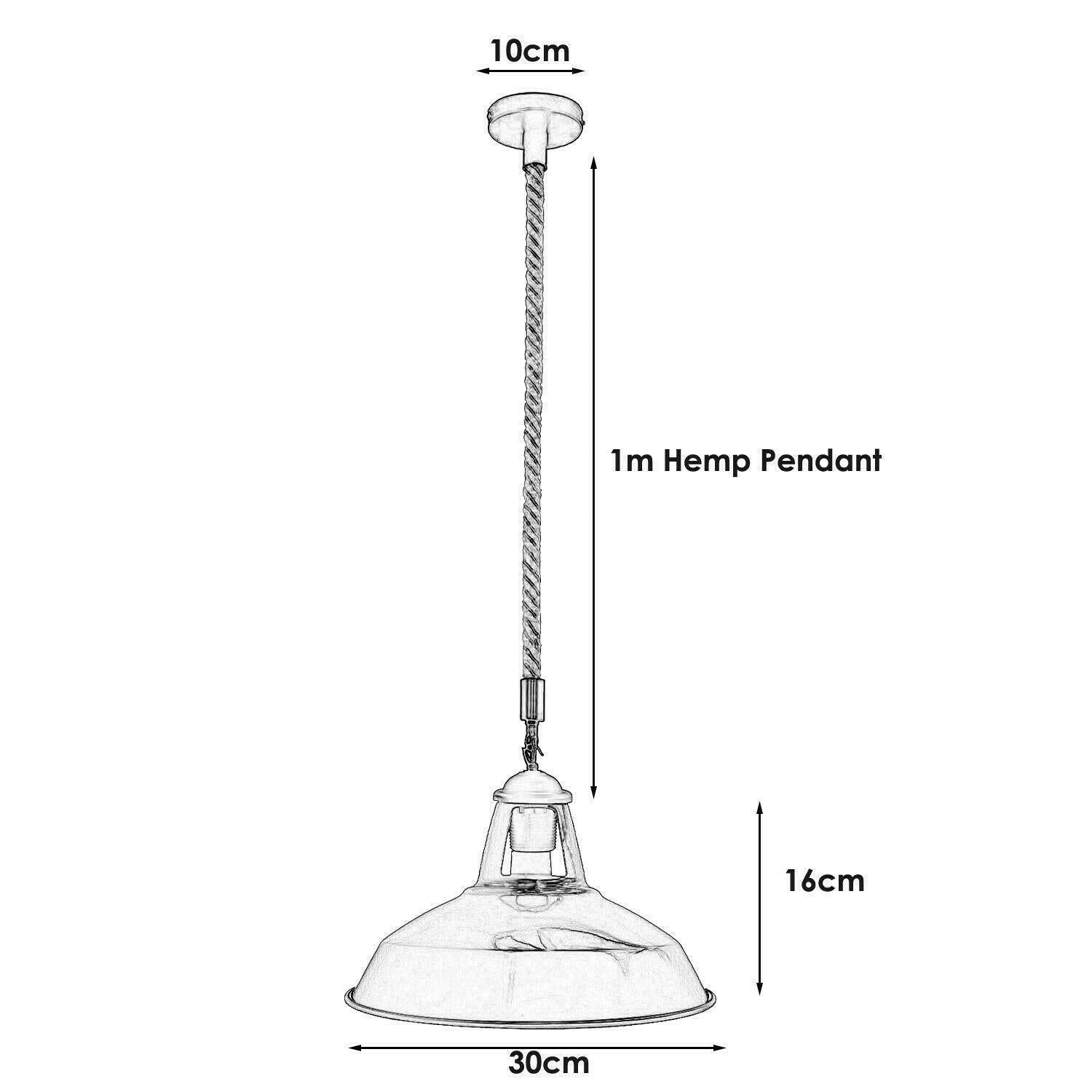 E27 Industrial Hemp Rope Cable Barn Slotted Pendant Light~3889 Secondary image