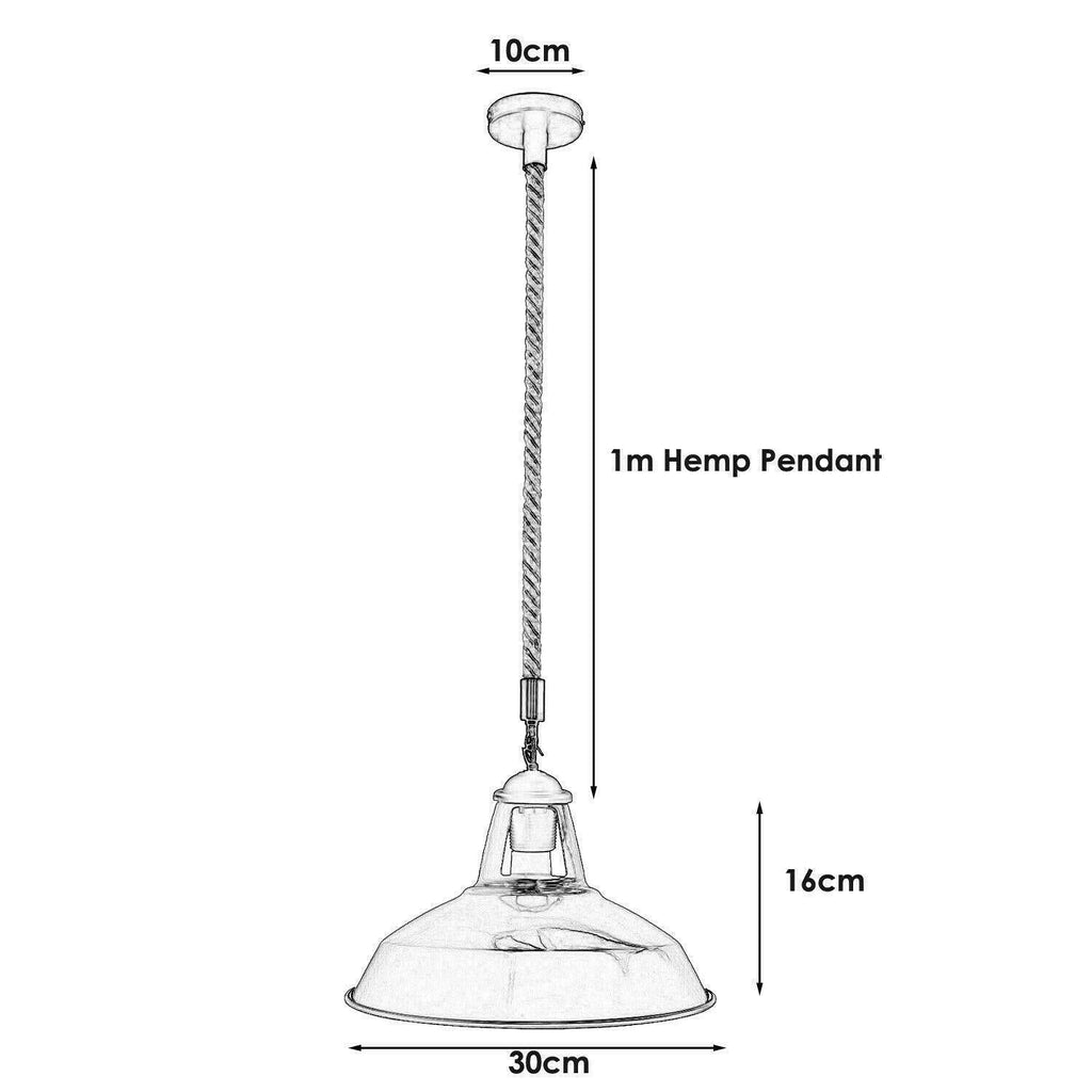 E27 Industrial Hemp Rope Cable Barn Slotted Pendant Light~3889