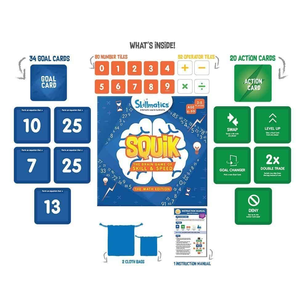Skillmatics SQUIK The Math Edition - Teach Children Mental Maths