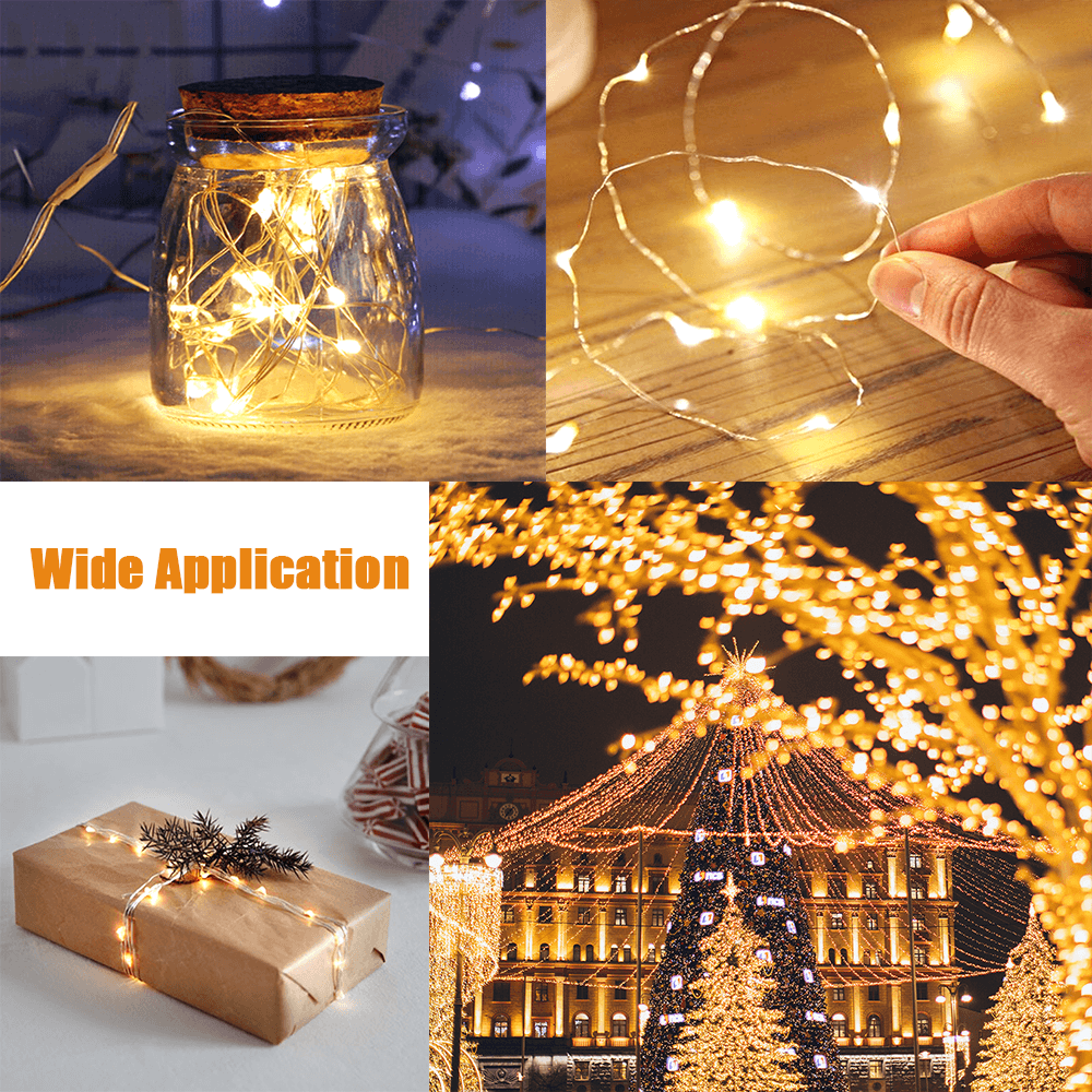 78FT 240LEDs Warm White Solar Lights Outdoor Decorative(2 Pack)