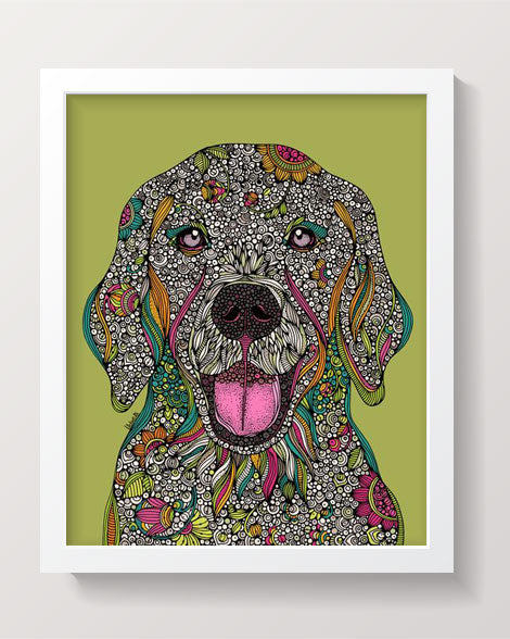 Teddy the golden retriever Art Print