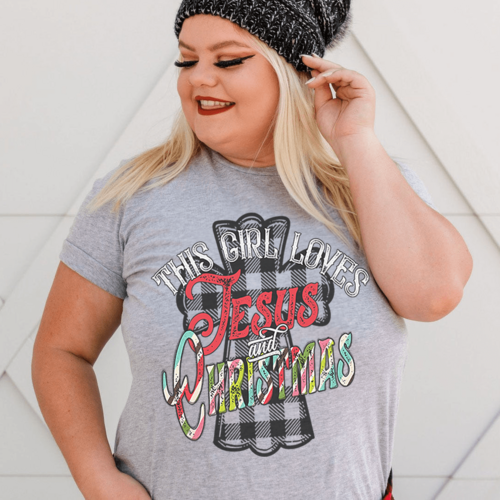 This Girl Loves Jesus & Christmas Tee