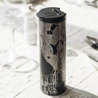 Troy - Ohio Map Tumbler in Matte Black