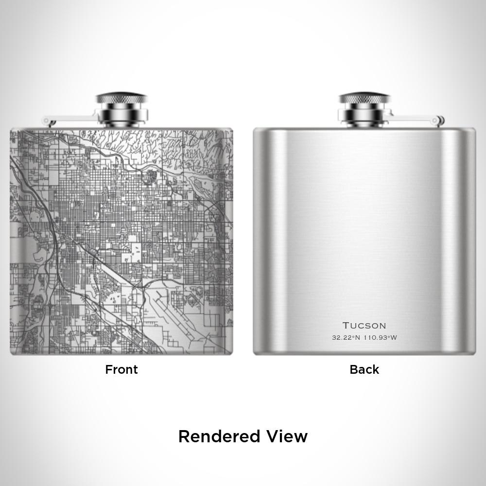 Tucson - Arizona Map Hip Flask