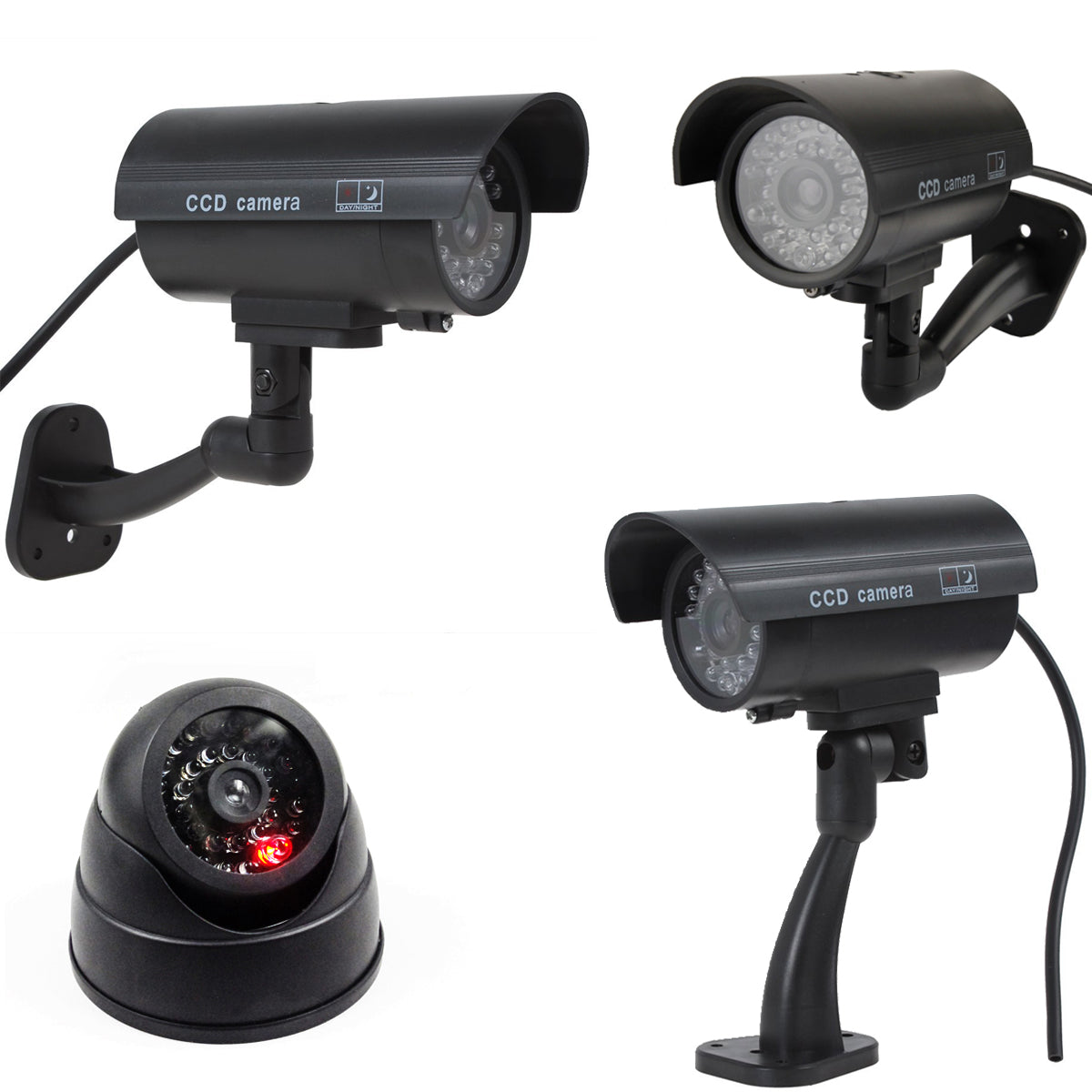 Dummy Camera Fake Security CCTV Dome Camera with Flashing Red