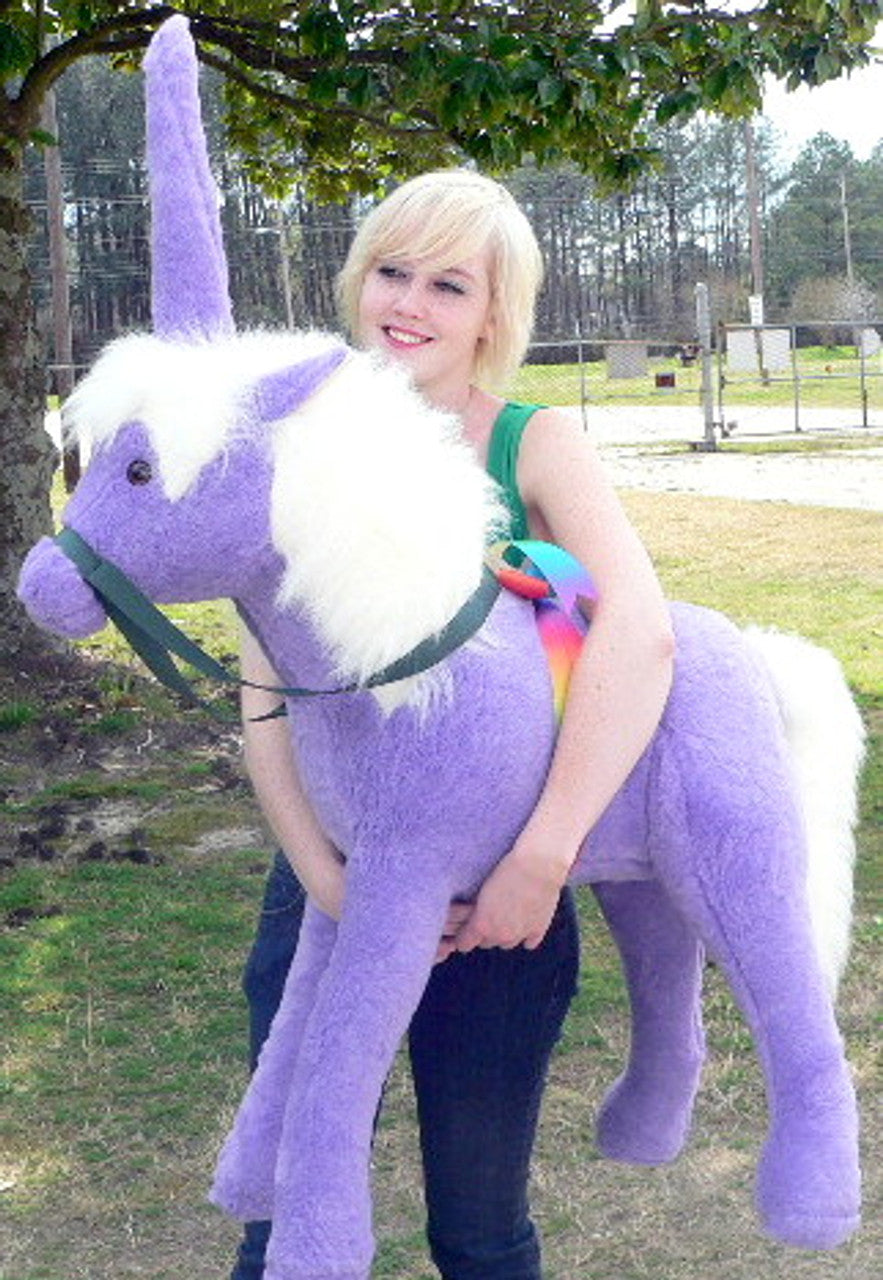 American Made Giant Stuffed Unicorn 36 Inch Soft Purple Made in USA