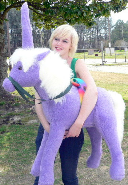 American Made Giant Stuffed Unicorn 36 Inch Soft Purple Made in USA