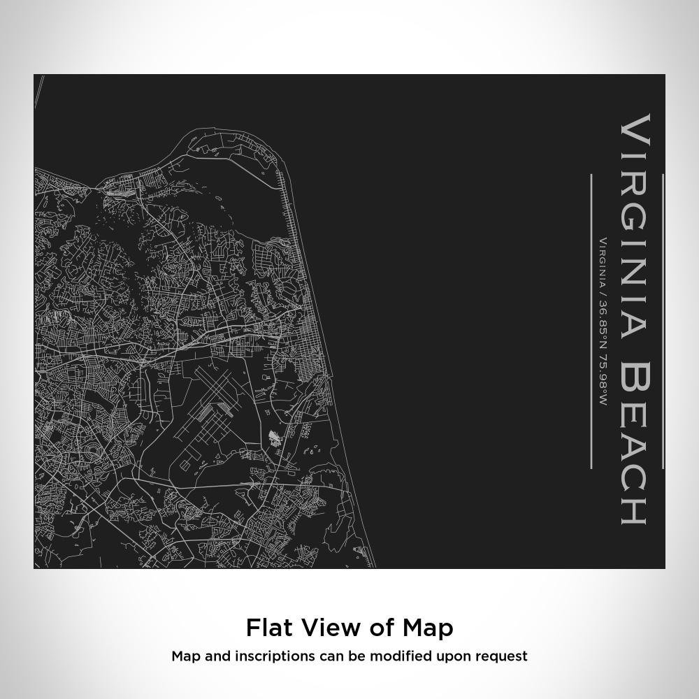 Virginia Beach - Virginia Map Bottle with Bamboo Top in Matte Black