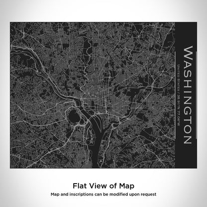 Washington - United States Map Bottle with Bamboo Top in Matte Black