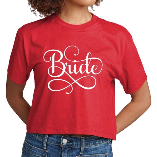 Womens Cropped Graphic T-shirt, Bride Accessories, Wedding