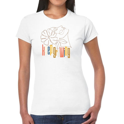 Womens Graphic T-shirt, Say it Soul - Keep Growing in Pastel Colors,