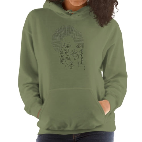 Womens Hoodie, Every Woman is Wonderfully Made Black Illustration