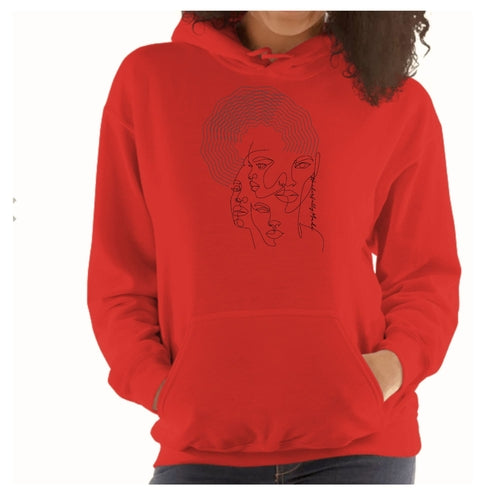 Womens Hoodie, Every Woman is Wonderfully Made Black Illustration