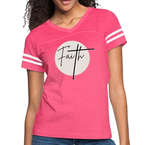 Womens Vintage Sport Graphic T-shirt, Faith - Christian Affirmation