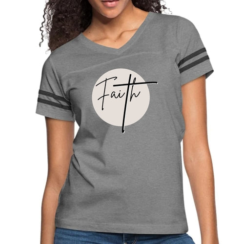 Womens Vintage Sport Graphic T-shirt, Faith - Christian Affirmation