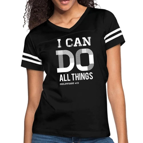 Womens Vintage Sport Graphic T-shirt, i can do All Things Philippians
