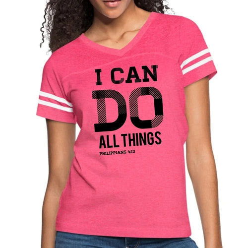 Womens Vintage Sport Graphic T-shirt, i can do All Things Philippians