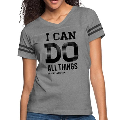Womens Vintage Sport Graphic T-shirt, i can do All Things Philippians
