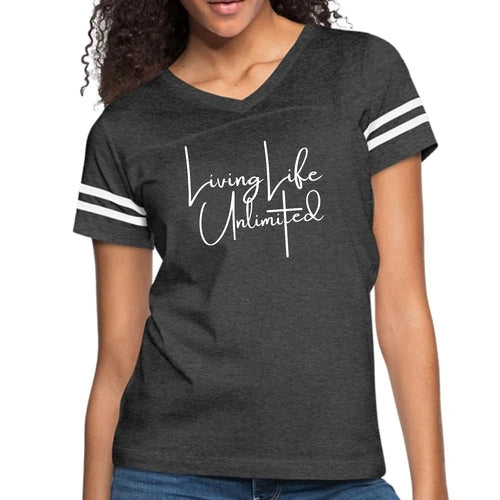 Womens Vintage Sport Graphic T-shirt, Living Life Unlimited