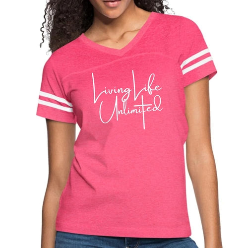 Womens Vintage Sport Graphic T-shirt, Living Life Unlimited