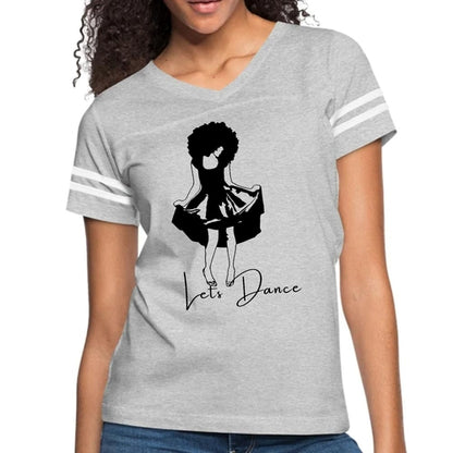 Womens Vintage Sport Graphic T-shirt, Say it Soul, Lets Dance Black