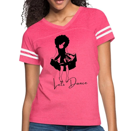Womens Vintage Sport Graphic T-shirt, Say it Soul, Lets Dance Black