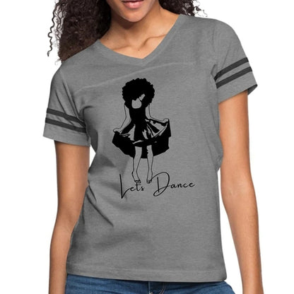 Womens Vintage Sport Graphic T-shirt, Say it Soul, Lets Dance Black