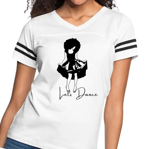Womens Vintage Sport Graphic T-shirt, Say it Soul, Lets Dance Black