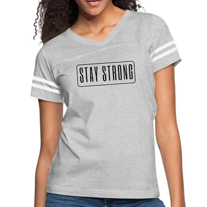Womens Vintage Sport Graphic T-shirt, Stay Strong Print