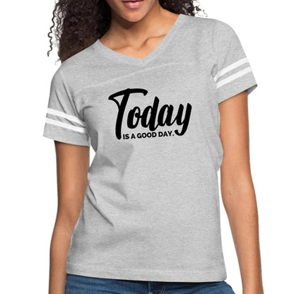 Womens Vintage Sport Graphic T-shirt, Today is a Good Day Black