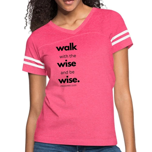 Womens Vintage Sport Graphic T-shirt, Walk with the Wise and be Wise