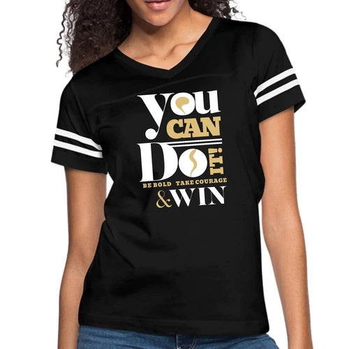 Womens Vintage Sport Graphic T-shirt, you can do it - be Bold Take