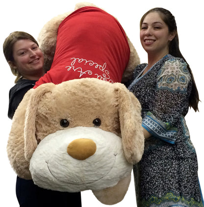 Giant Valentine's Day Plush Puppy 60 Inch Huge Soft 5 Foot Stuffed Dog