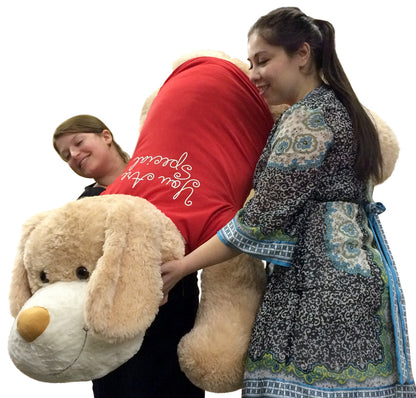Giant Valentine's Day Plush Puppy 60 Inch Huge Soft 5 Foot Stuffed Dog