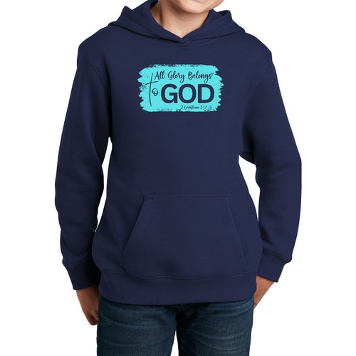 Youth Long Sleeve Hoodie All Glory Belongs to God Christian