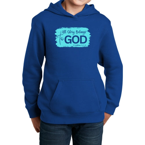 Youth Long Sleeve Hoodie All Glory Belongs to God Christian