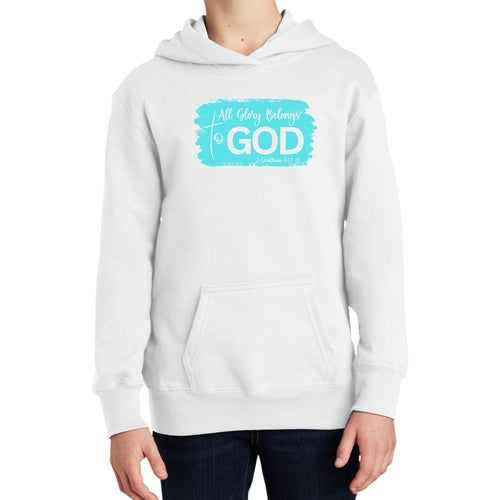 Youth Long Sleeve Hoodie All Glory Belongs to God Christian