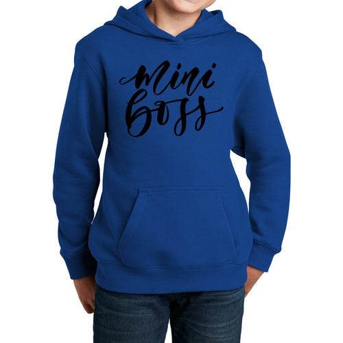 Youth Long Sleeve Hoodie Mini Boss Black Illustration