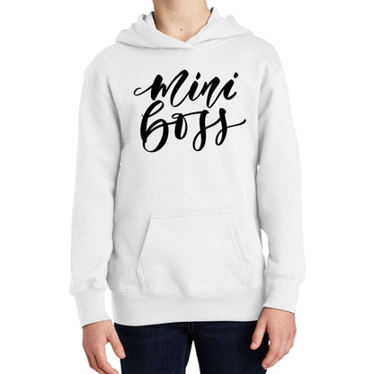 Youth Long Sleeve Hoodie Mini Boss Black Illustration